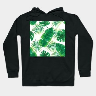 Palm Leaves Tropical Print Hoodie